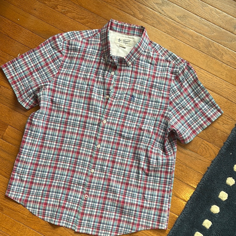 Original Penguin Men's Red Plaid Shirt - Picture 4 of 4